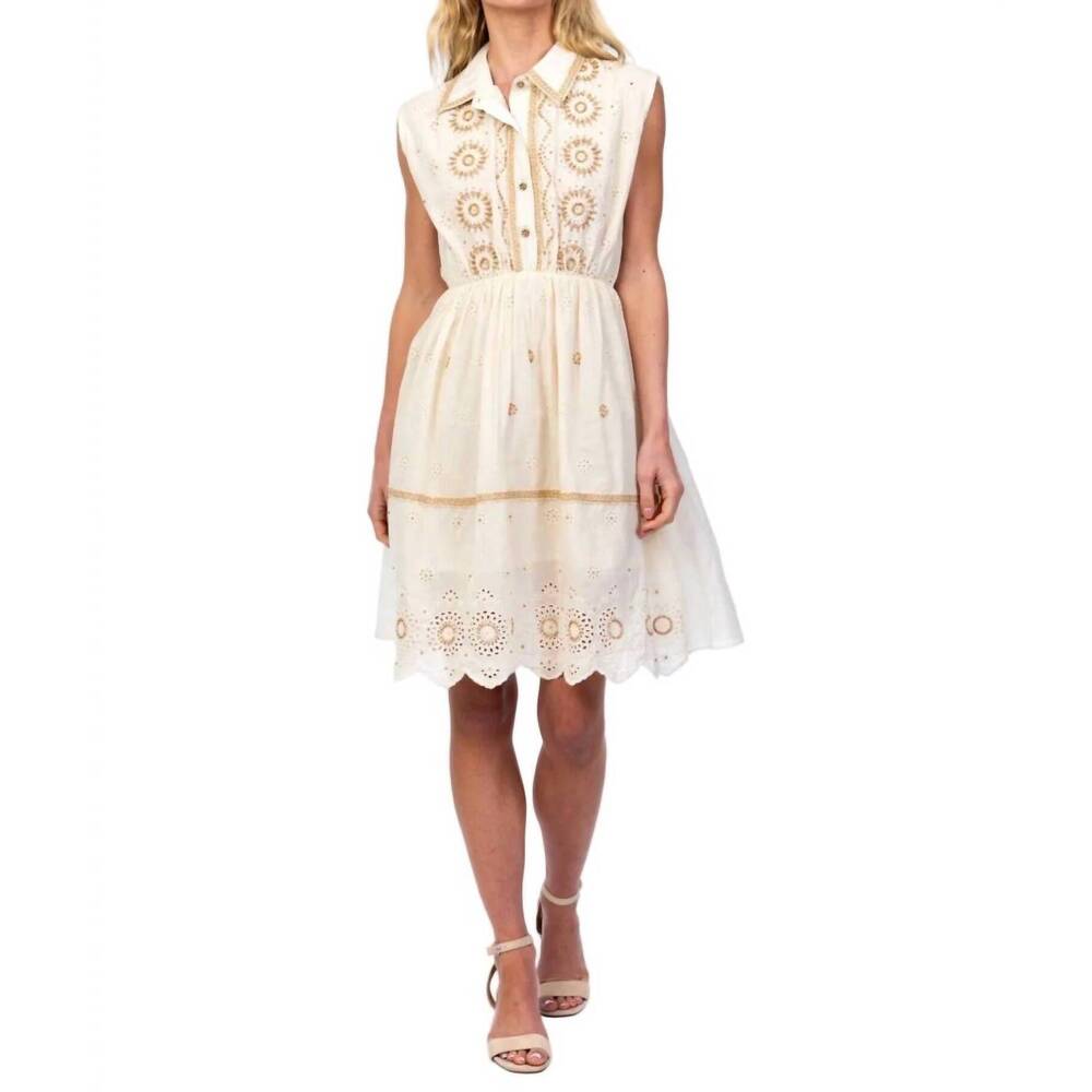 NEW MAHILA lino dress in white